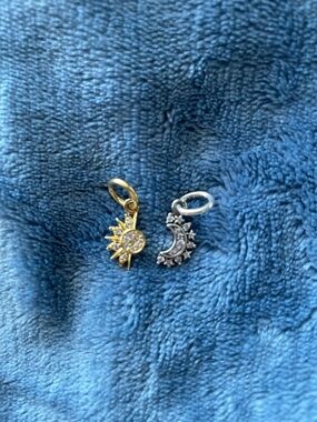 Pandora Sun and Crescent Moon Charm Set - Gold and Silver Women’s Jewelry